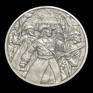 Vintage Medal History of Colonial America Pewter Coin Bacon's Rebellion